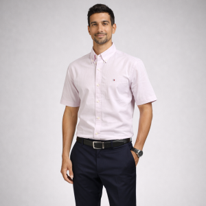 Tommy Hilfiger Regular Fit Flex Poplin Stripe 100% Cotton Shirt